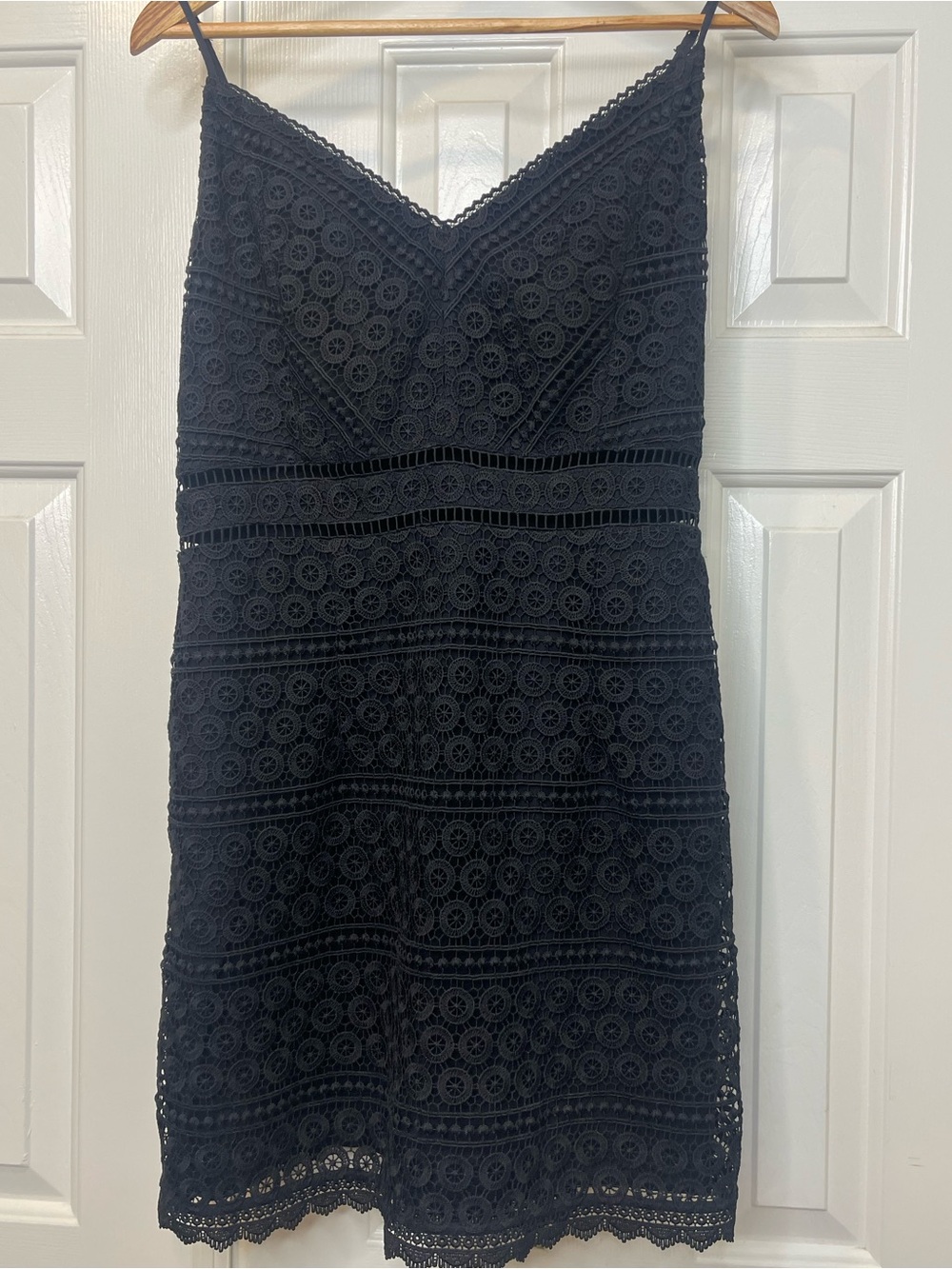 Abercrombie & Fitch Black Crochet Lace Cutout Mini Dress Size L - Picture 8 of 8